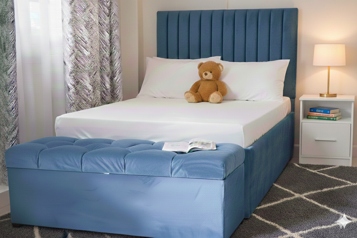 Makespace bedroom home page with ottoman bed